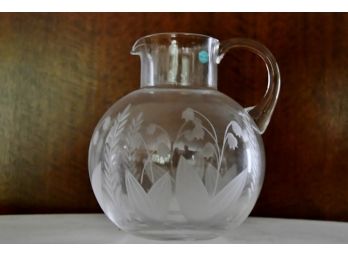 Tiffany And Co. Clear Etched Pitcher
