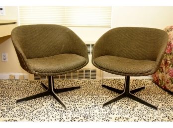 MCM John Yellen I.V Chair Corp 1960's Chrome Leg Swivel Barrel Chairs