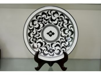 Black And White Floral Dansk Plate