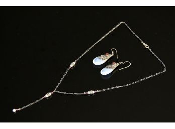 Jewelry Lot 7 Sterling Necklace And Earrings
