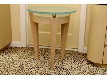 MCM 3 Legged Frosted Top Glass Side Table 21 X 26