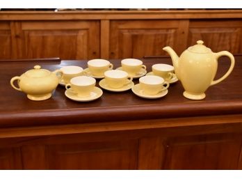 Vintage Yellow Ceramic Tea Set