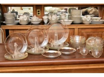 Arcoroc France Clear Glass Lunch Service For 4- 30 Pieces Total