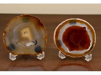 Pair Of Thin Polished Geode Slices