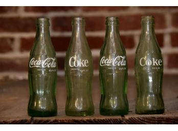 Collection Of Vintage Coca Cola Bottles Green Tint