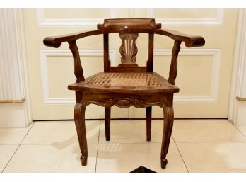 Antique Rush Seat Side Chair For Restoration