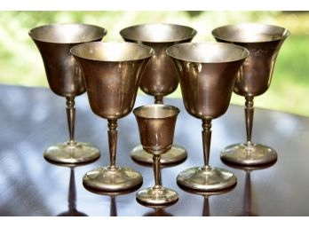Six Silver Plate Wine Cups