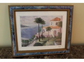 Framed Seascape Pastel Print By James Fan