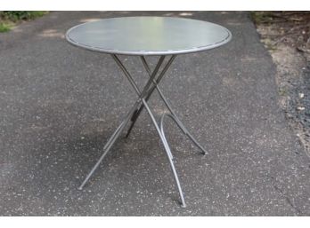 Set Of 4 Metal Circle Folding Cocktail Tables #1