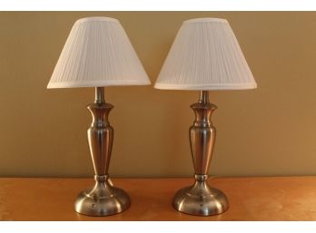 Pair Of Chrome Lamps