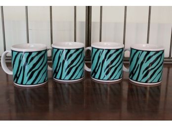 Set Of 4 Studio Nova Tiger Aqua Mugs