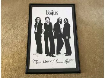 Framed Beatles Autograph Reprint Poster