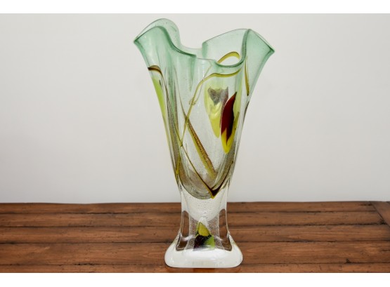Adam Jabolski Signed Freeform Swirl Vase