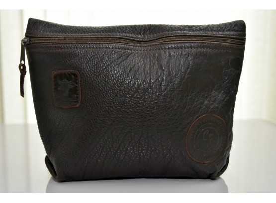 Authentic 'Carlos Falchi' Black Buffalo Leather Handbag