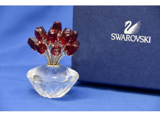 Swarovski Collectors Society 15 Year Vase Of Roses
