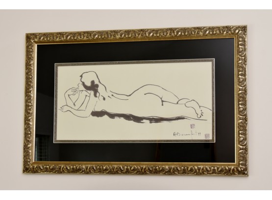 Alain Bonnefoit Original Framed Nude