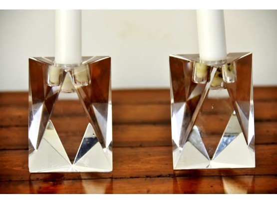 Gorgeous Oleg Cassini Geometric Shaped Candle Sticks
