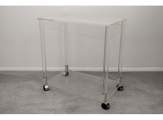 MCM Lucite Rolling Cart 24 X 15 X 25