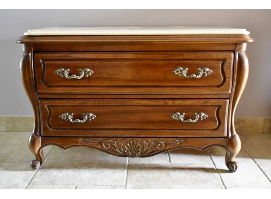 Hickory Manufacturing Company Marble Top Low Bombay Chest 37 X 20 X 25