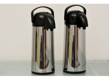 Pair Of Chrome Coffee Airpots
