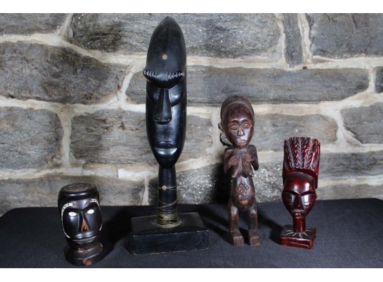 Grouping Of Carved Wooden Tribal Figurines