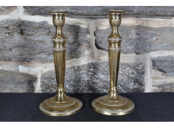 Pair Of 10 Inch Brass Candle Sticks