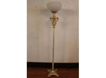 White & Gold Painted Floor Lamp