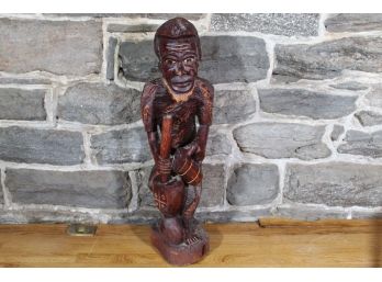 Carved Wood Old Man Statue