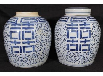 Two Blue & White Vases