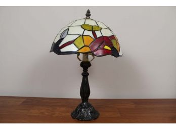 Small Tiffany Style Stained Glass Lamp With Wire Switch