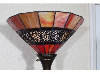 Red Tiffany Style Torchiere Floor Lamp