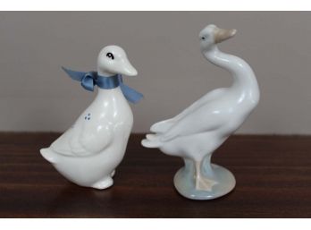 Two Duck Figurines (One Is Lladro)