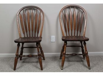 Pair Of Tiger Oak Chairs