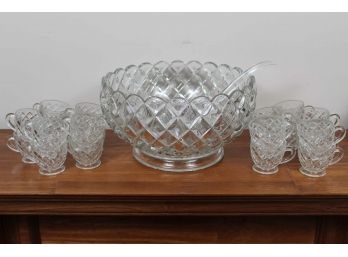 Glass Punch Bowl Set W/ 20 Cups