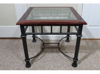 Glass Top Square Side Table