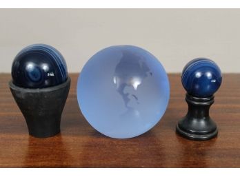 Small Blue Globe & Marbles