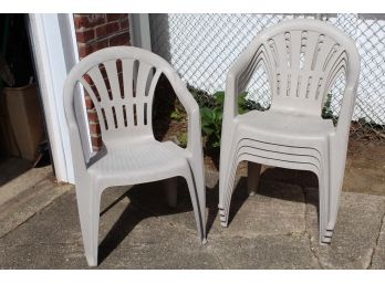 Set Of 5 Plastic Outdoor Chairs