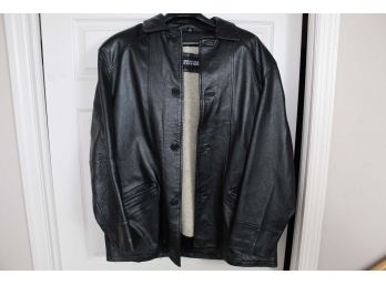 Kenneth Cole Reaction Black Leather Jacket