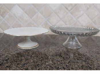 Footed Cake Plates (Lenox Plate Is Chipped)
