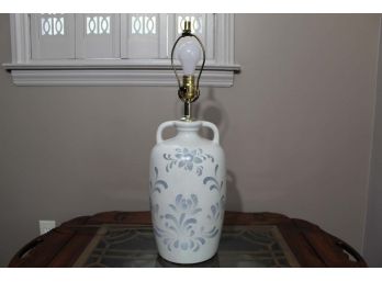 White Dual Handle Vase Table Lamp
