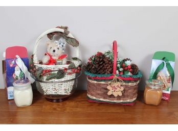 Christmas Themed Baskets & Scented Candles