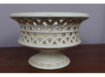 White Pierced Footed Bowl
