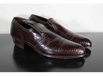 Bannister Snakeskin Brown Leather Shoes Men's Size 8