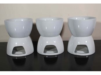 Set Of 3 Crate & Barrel Porcelain Tea Light Warmers
