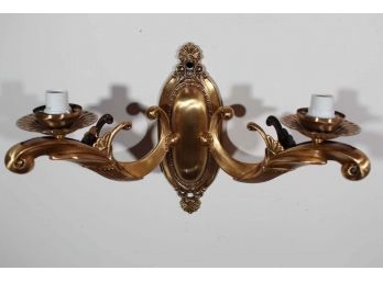 Gold Colored Double Sconce