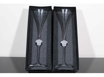 Pair Of Versace Rosenthal Champagne Flutes