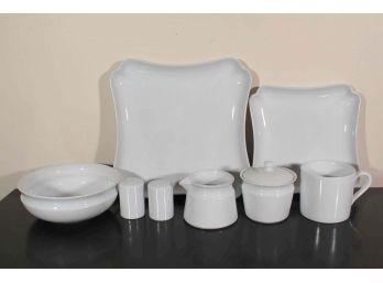 White Porcelain Plate & Cup Set Serves 10 (View Photos)