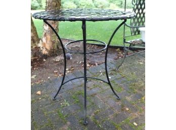 Wrought Iron Outdoor Table W/ Glass Top