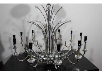 24 Light Crystal Fountain Shaped Chandelier