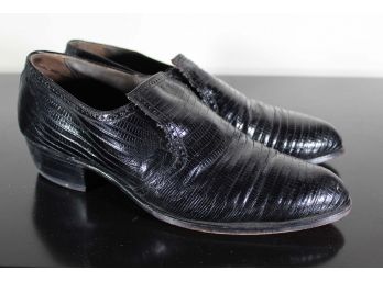 Bannister Snakeskin Black Leather Shoes Men's Size 8